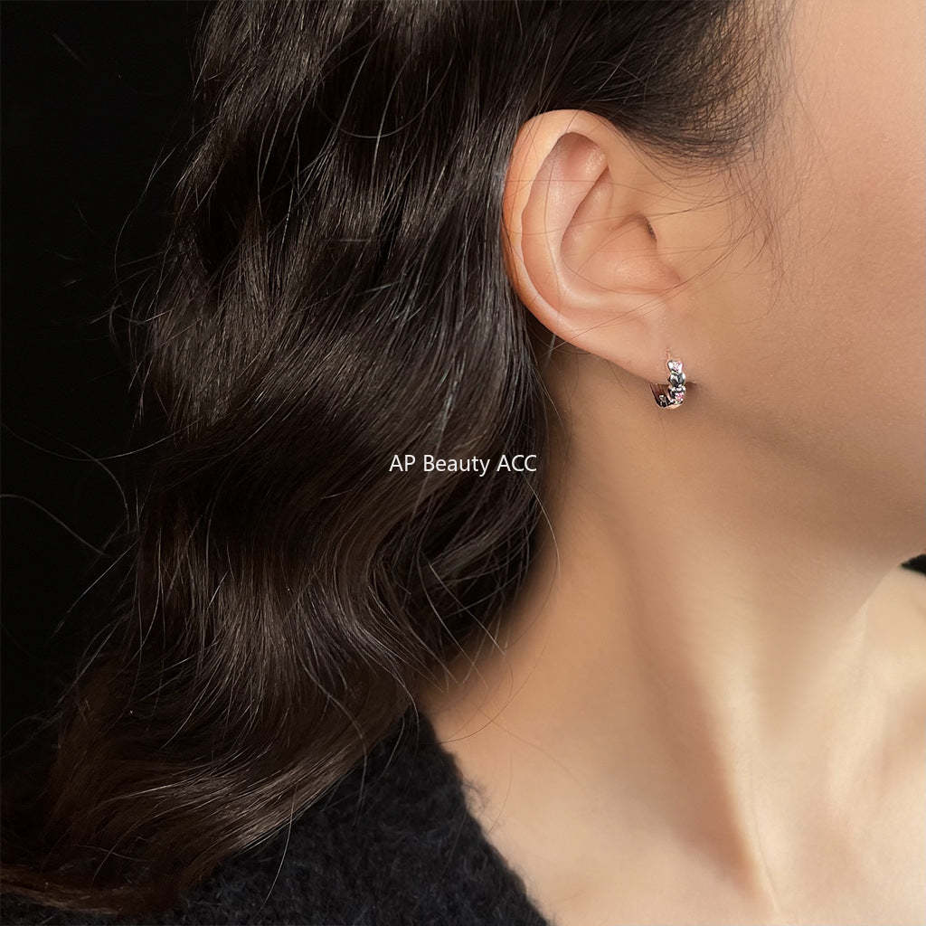 C관 - 심플 하트 큐빅 귀걸이 [5532] 25.02-2