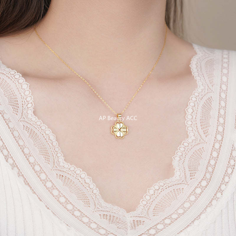 B관 - 네잎클로버 디자인 펜던트 925 실버 목걸이 [YC2347N_1] 25.11-3