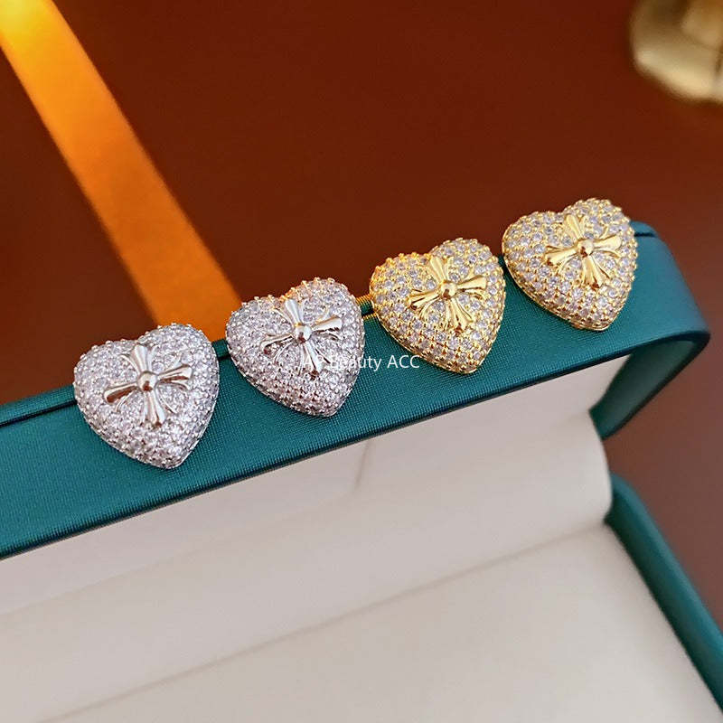 C관 - 큐빅 하트 귀걸이 세련된 귀걸이 [E18507] 24.01-4