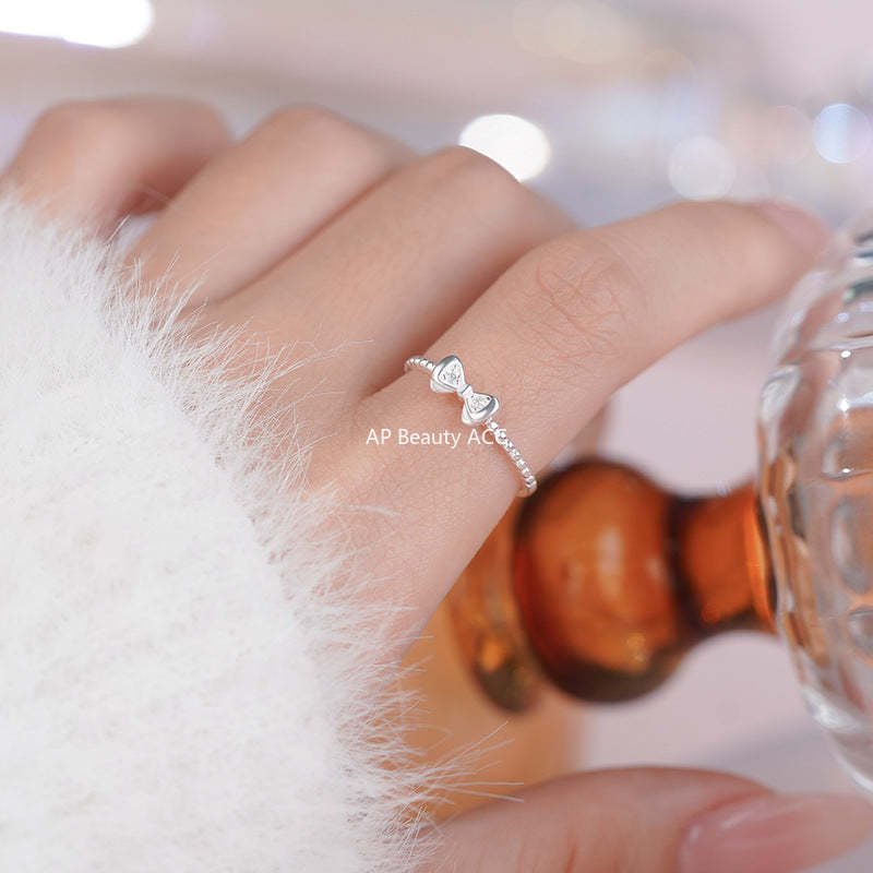 B관 - 925 실버 리본 큐빅 디자인 반지 [YC4816R_1] 25.10-4