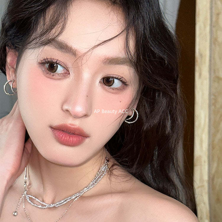 A관 - 925 은침 더블 라인 풀큐빅 스터드 귀걸이 [EH-4121] 25.10-5