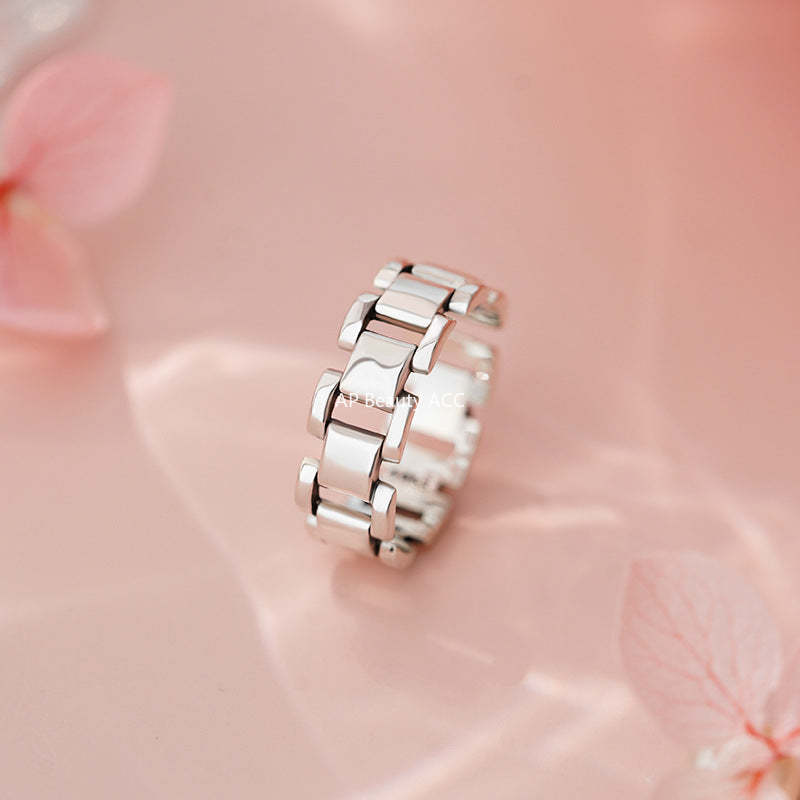 B관 - 925 실버 빈티지 체인 디자인 오픈형 반지 [YC5193R_1] 25.10-5