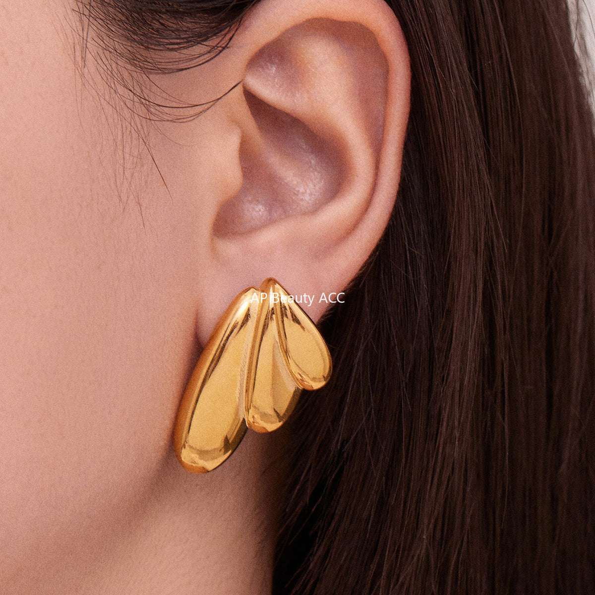 D관 - 스테인리스 18K 도금 날개 디자인 귀걸이 [F849] 25.11-1