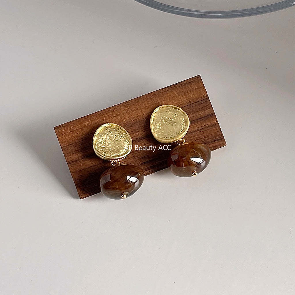 C관 - 빈티지 홍콩 스타일 비정형 은침 귀걸이 [48] 24.04-1