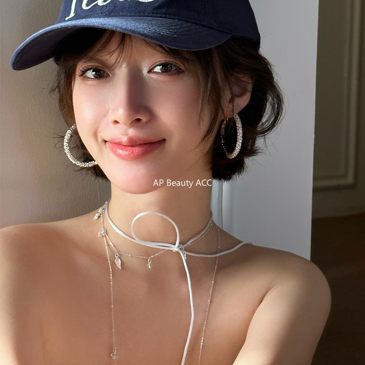 A관 - 블링블링 큐빅 빅 원형 귀걸이 [EH-4003] 25.10-1