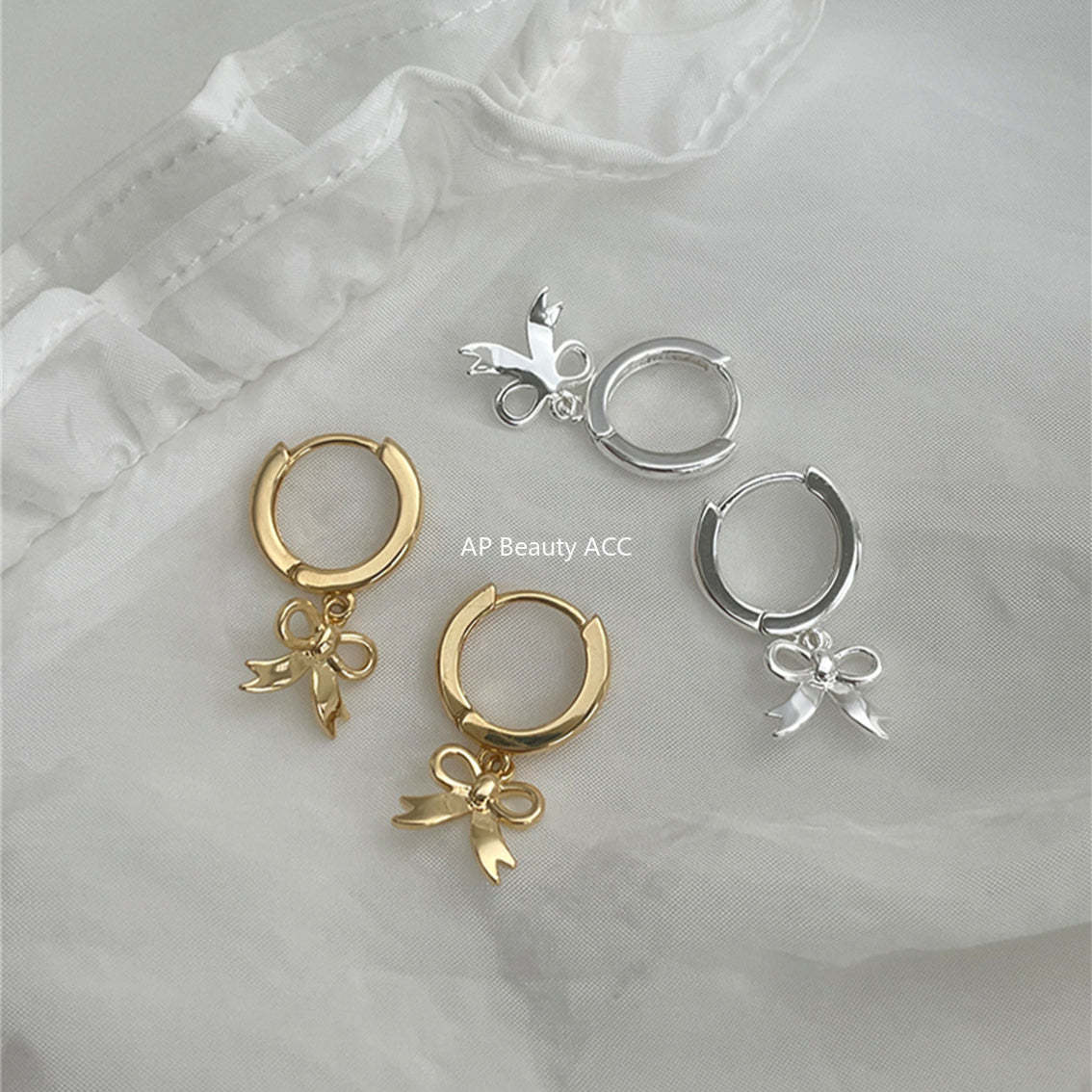 A관 - 리본 펜던트 디자인 925 은침 귀걸이 [EH-3695] 25.08-2