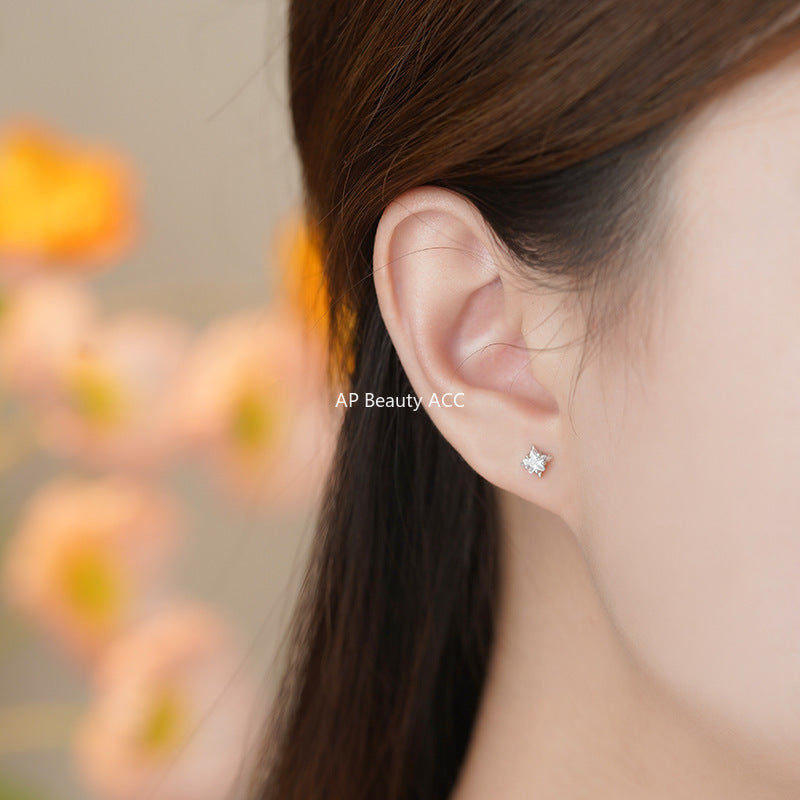 B관 - 999 실버 별 디자인 큐빅 스터드 귀걸이 [YC4910E_1] 25.11-2