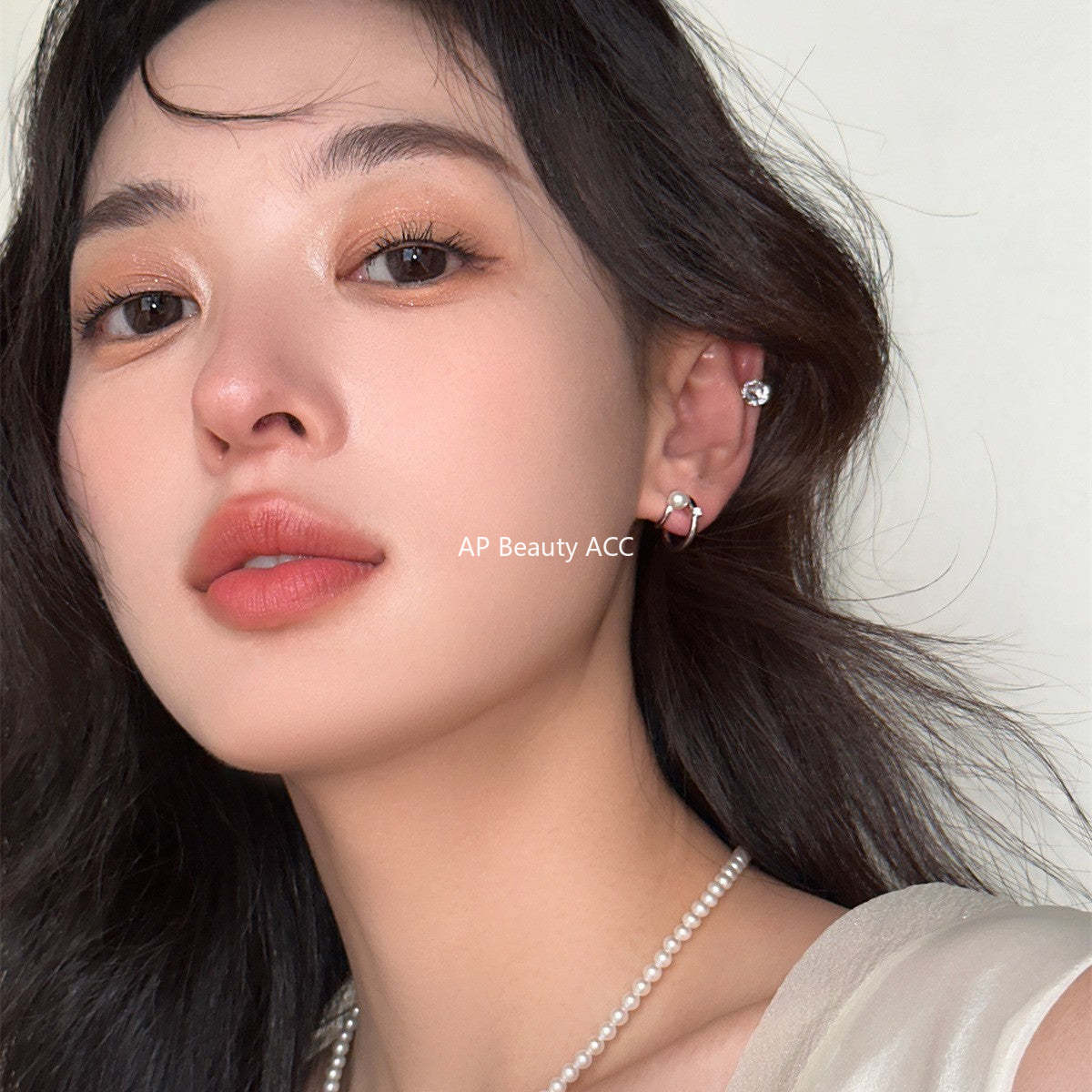 A관 - 925 은침 진주 더블 레이어 귀걸이 [EH-3880] 25.09-1