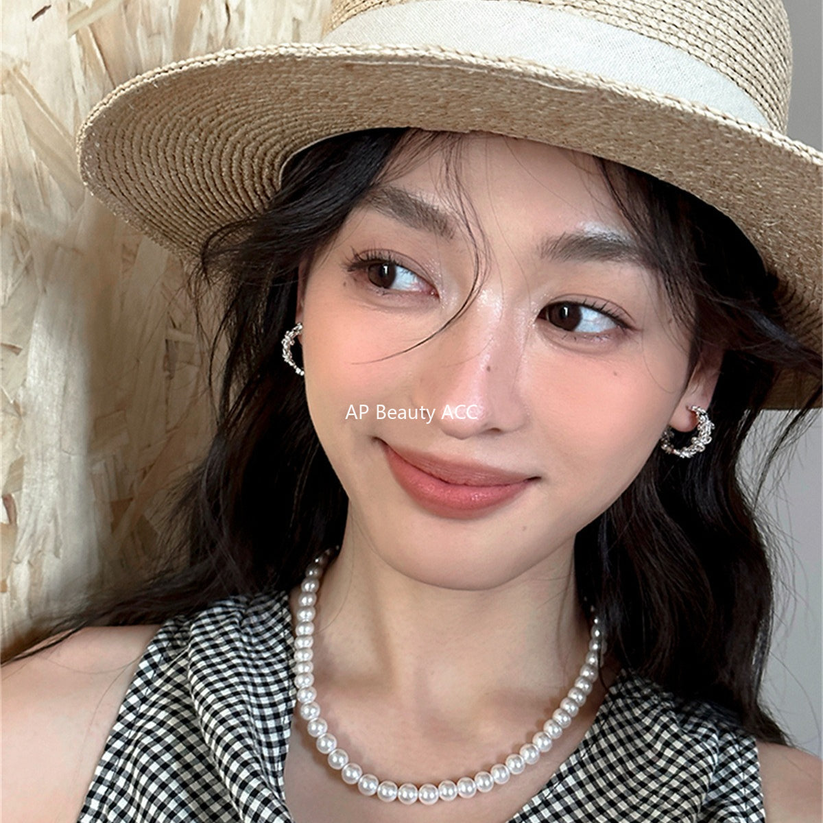 A관 - 큐빅 라인 플라워 디자인 C형 귀걸이 [EH-4168] 25.10-3