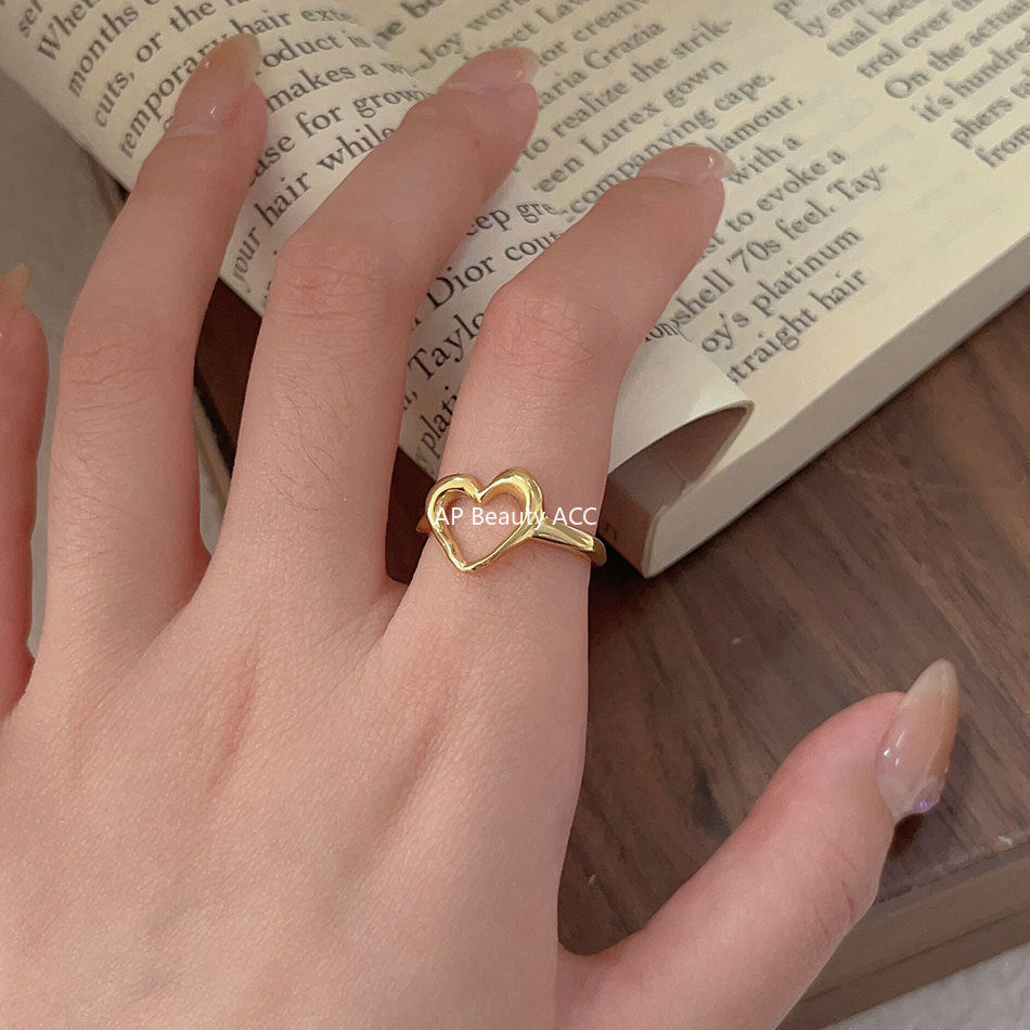 F관 - 925 실버 하트 라인 오픈형 반지 [J1934] 25.10-2