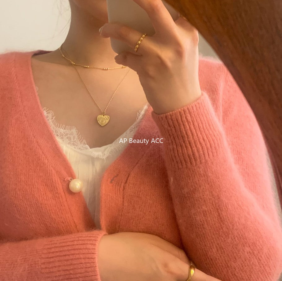 F관 - 925 실버 하트 카드 펜던트 목걸이 [B377-B378] 25.10-3