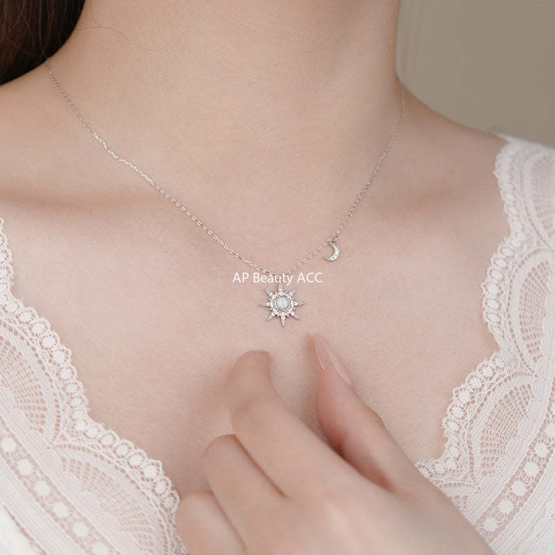 B관 - 925 실버 별 달 모양 큐빅 펜던트 목걸이 [YC1445N_1] 25.10-5