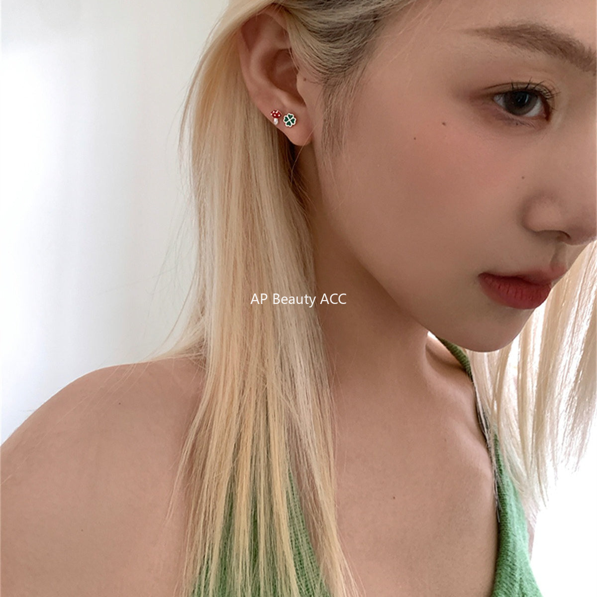 A관 - 925 은침 클로버 버섯 디자인 귀걸이 [EH-4232] 25.10-3