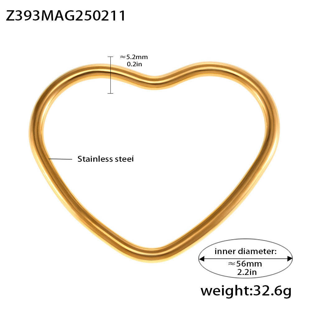 D관 - 하트 모양 18K 도금 스테인리스 스틸 팔찌 [Z393] 25.02-2