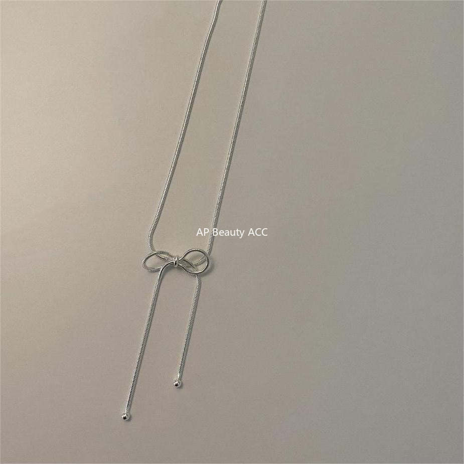 F관 - 925 실버 리본 스네이크 체인 목걸이 [B1190] 25.12-2