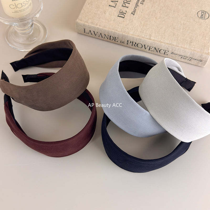 E관 - 톤다운 단색 와이드 볼륨 머리띠 [27593] 25.10-4