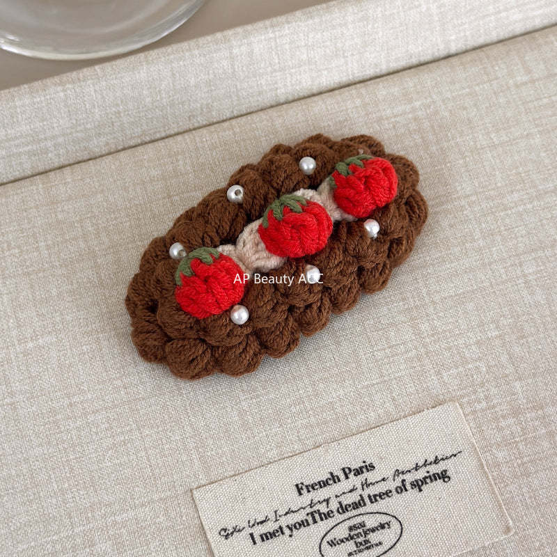 E관 - 핸드메이드 코바늘 니트 과일 디자인 헤어핀 [27629] 25.11-1