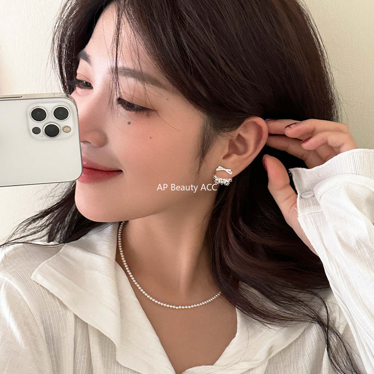 A관 - 925 은침 플라워 꽃다발 리본 귀걸이 [EH-3315] 24.12-1
