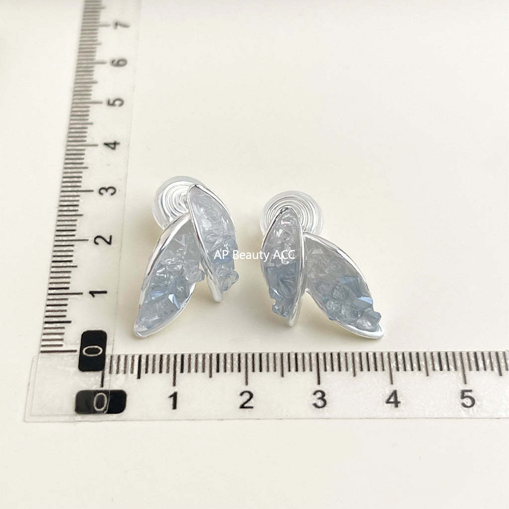 C관 - 18K 도금 에나멜 플라워 이어커프 귀걸이 [EJ0301S] 25.03-1