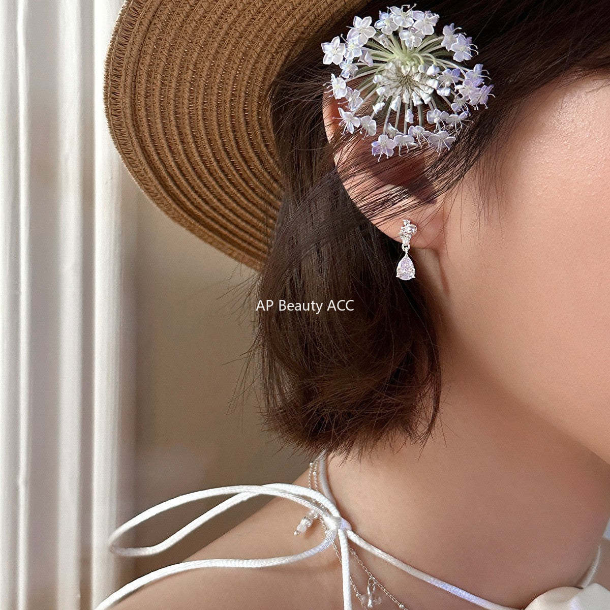 A관 - 925 은침 진주 물방울 큐빅 귀걸이 [EH-4036] 25.08-4