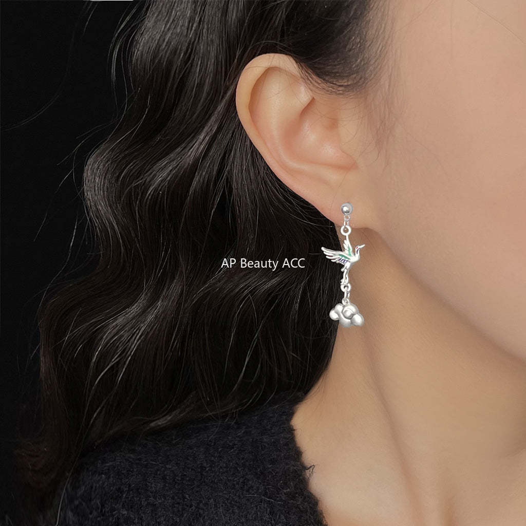 C관 - 롱 드롭 태슬 구름 디자인 은침 귀걸이 [5696] 25.03-2