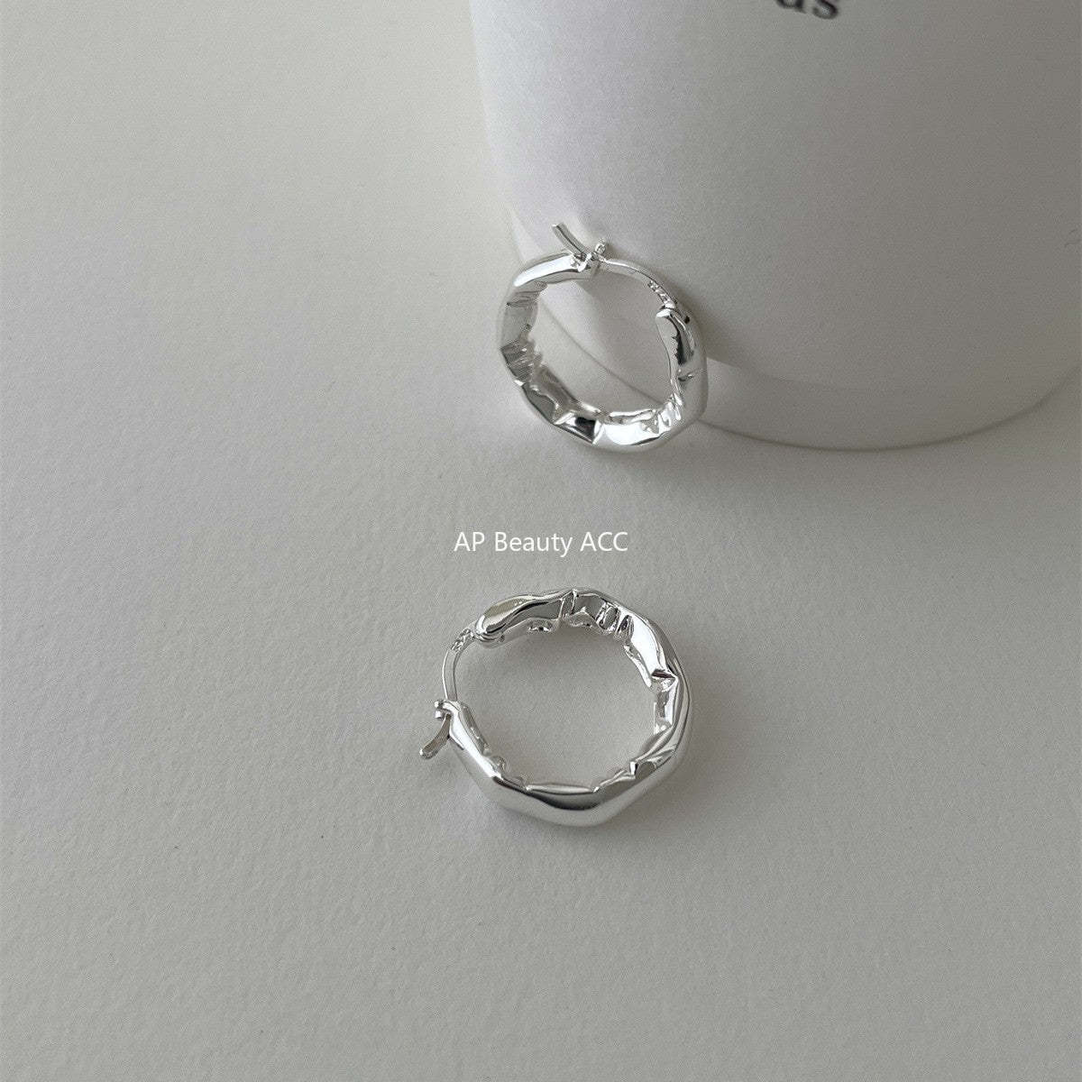 A관 - 주름 디자인 925 실버 은침 귀걸이 [EH-3397] 25.02-2
