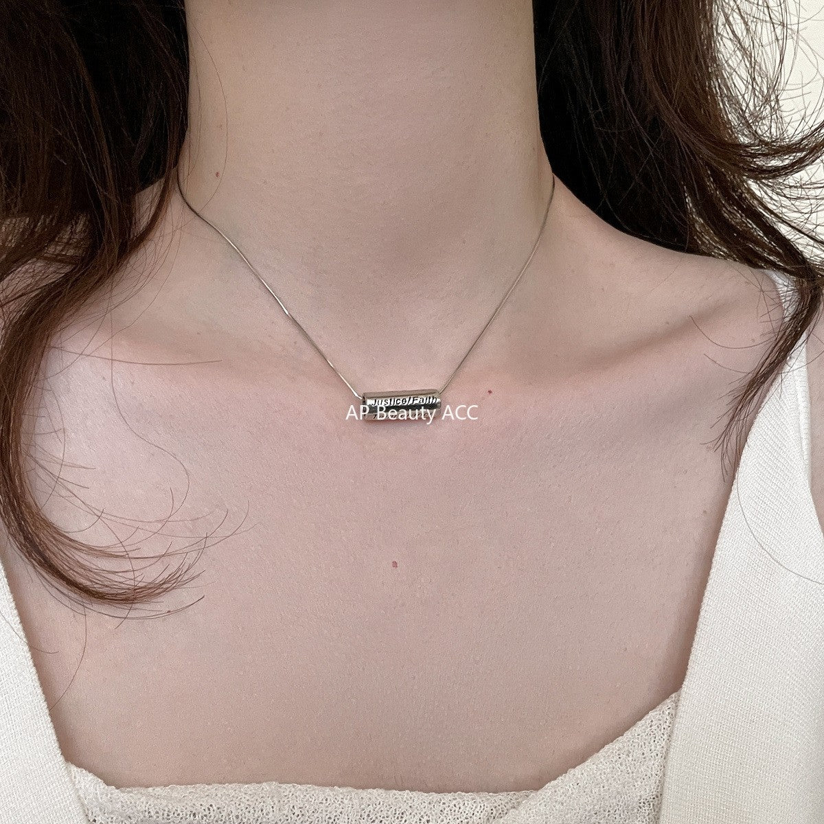 A관 - 925 실버 이니셜 원통 펜던트 목걸이 [XL-1213] 25.10-1