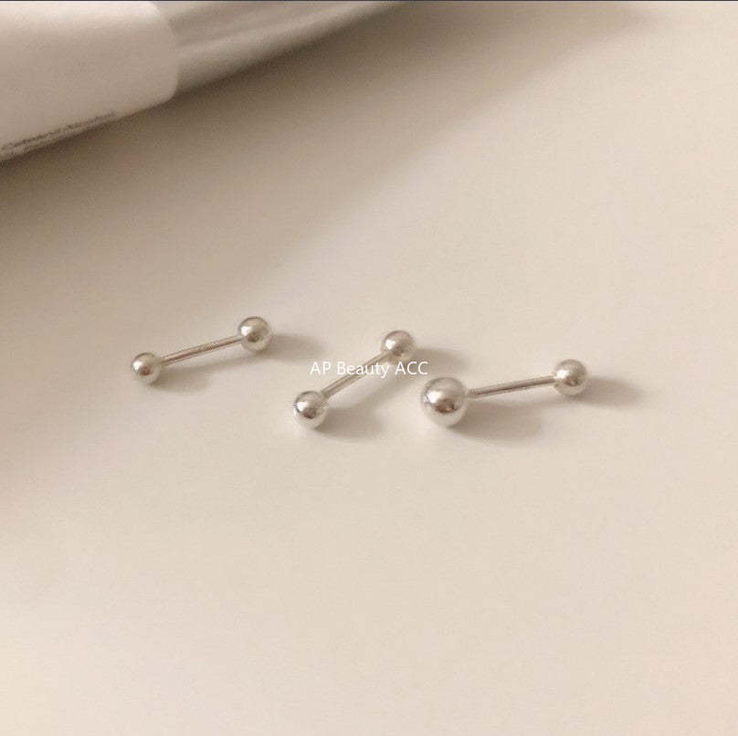 F관 - 925 실버 비즈 피어싱 귀걸이 [C876] 25.12-1