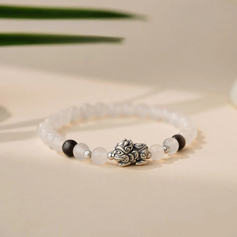 B관 - 999 실버 빈티지 행운 비즈 커플 팔찌 [YC4563SL_1] 25.10-3