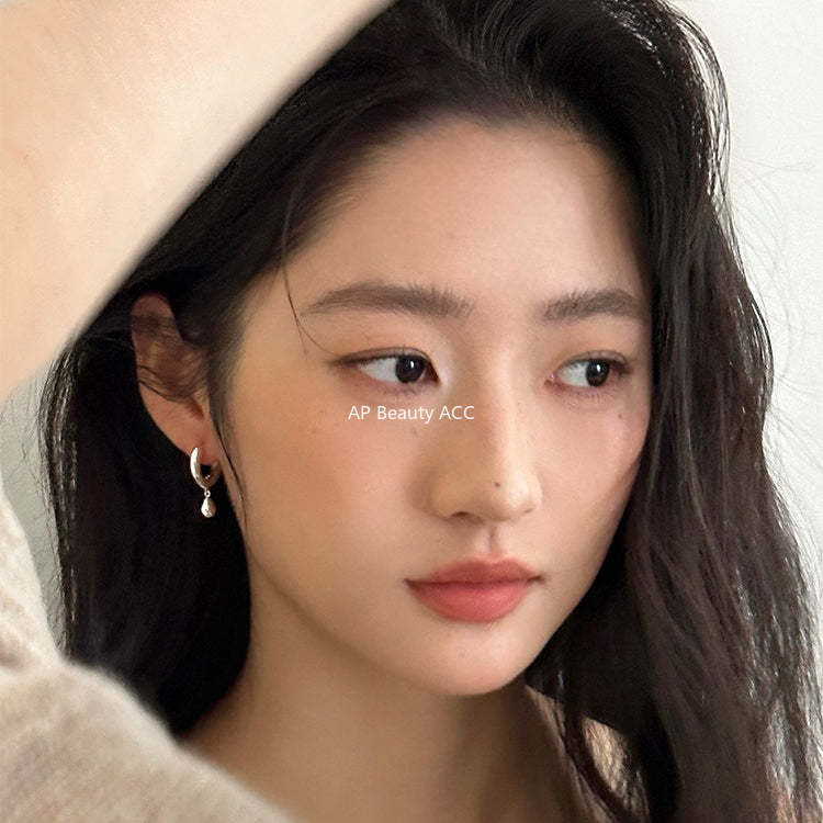 A관 - 물방울 모양 펜던트 925 은침 링 귀걸이 [EH-4435] 25.12-2