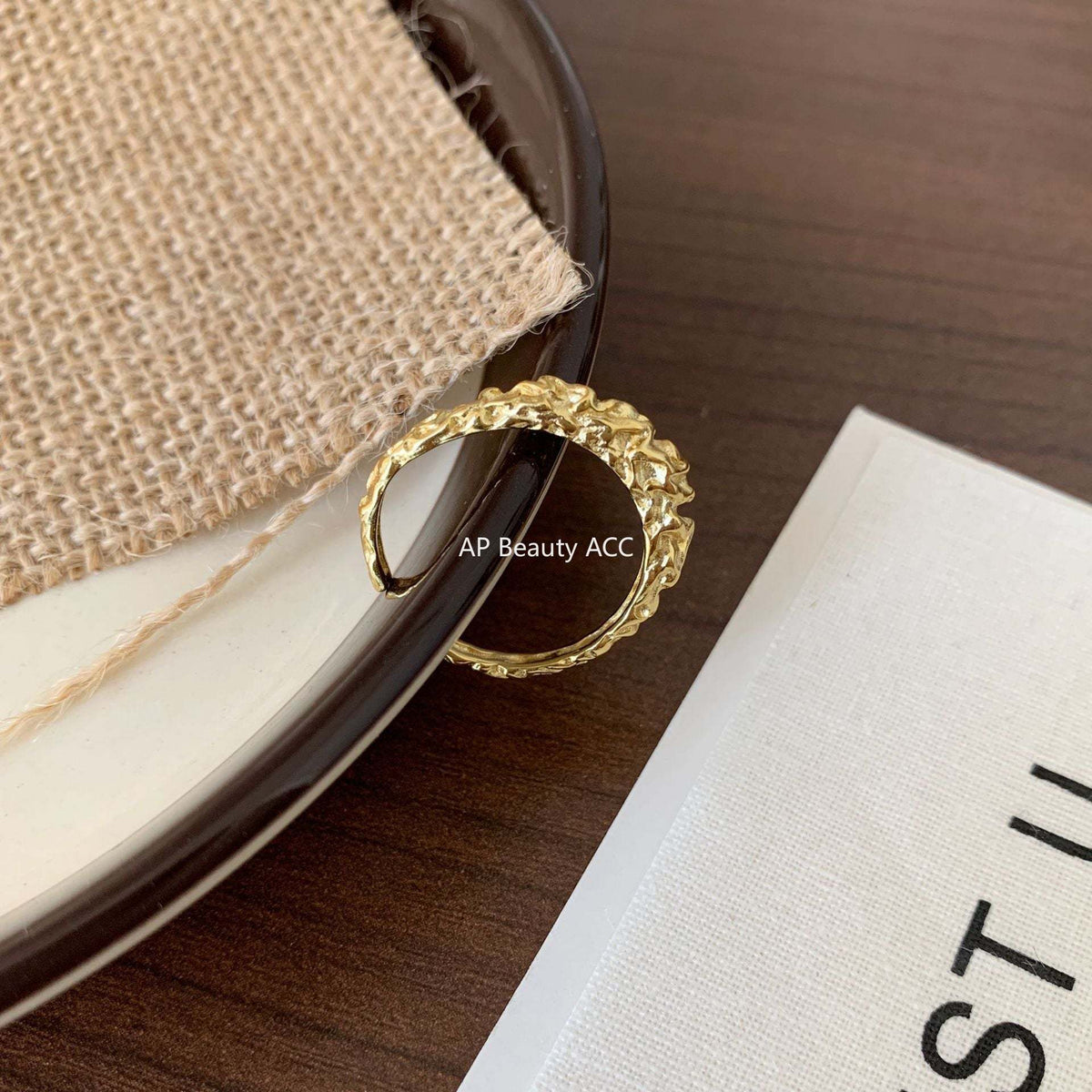 F관 - 925 실버 비정형 요철 포일 질감 오픈형 반지 [J1393] 25.12-3