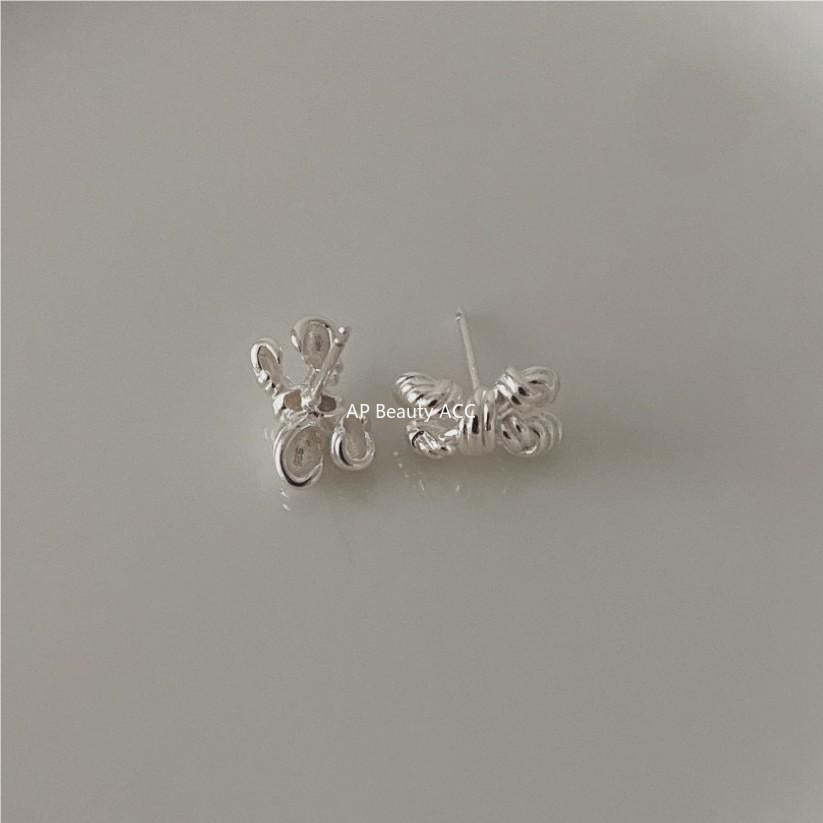 F관 - 925 실버 매듭 리본 모양 스터드 귀걸이 [C1089] 25.10-4