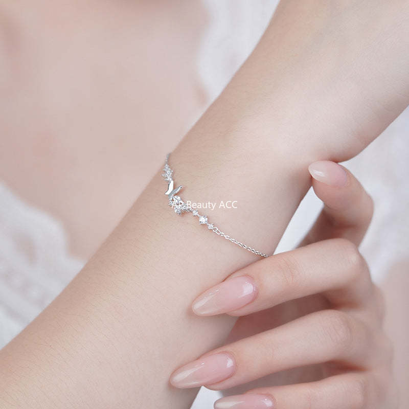 B관 - 999 실버 나비 큐빅 펜던트 팔찌 [YC4368SL_1] 25.10-4