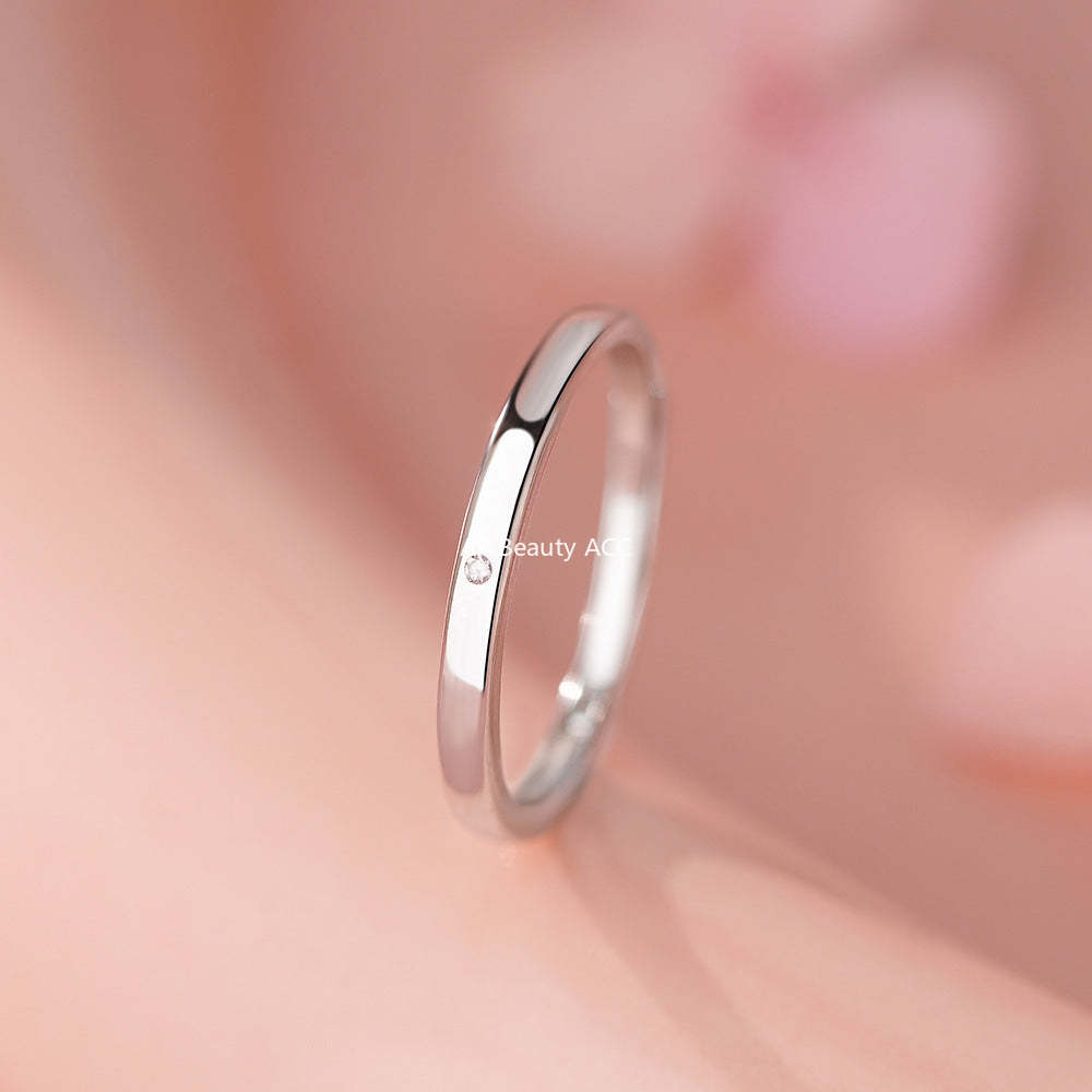 B관 - 999 실버 미니멀 큐빅 커플 반지 [YC4861R_1] 25.12-2