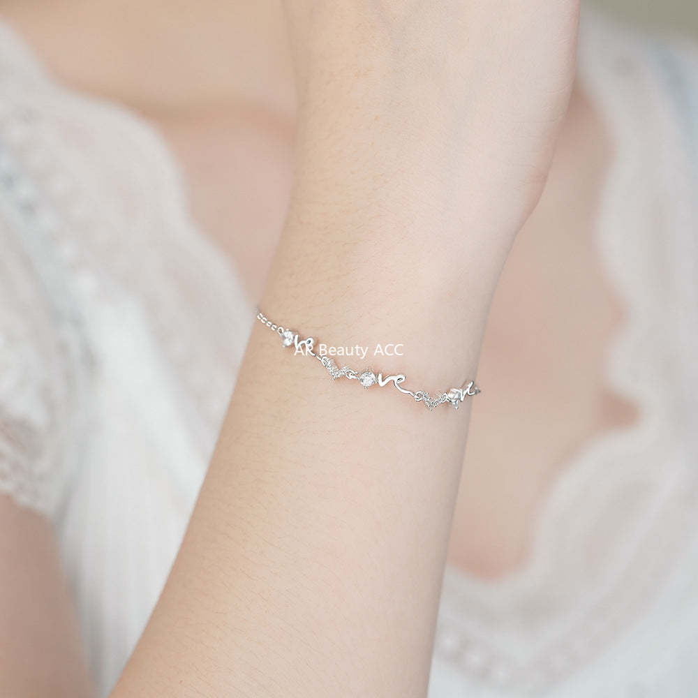 B관 - 925 실버 LOVE 이니셜 큐빅 목걸이 [YC4137SL_1] 25.12-3