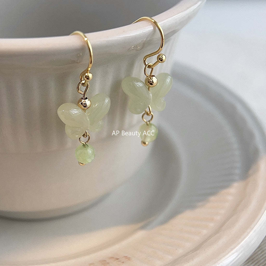 C관 - 천연석 작은 숲 속 스타일 핸드메이드 귀걸이 [3928] 24.05-3