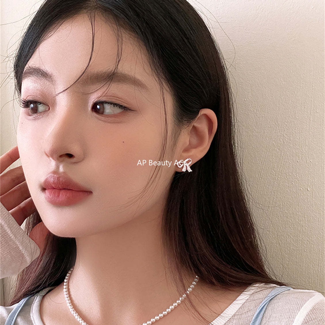 A관 - 925 은침 리본 큐빅 귀걸이 [EH-3016] 24.07-2