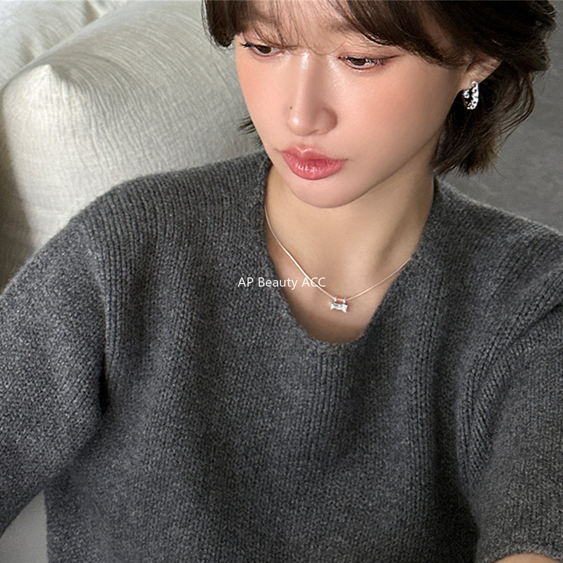 A관 - 925 은침 풀큐빅 링 귀걸이 [EH-4202] 25.10-3