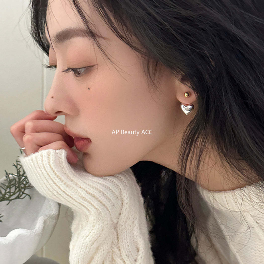 A관 - 925 은침 하트 볼 후크 귀걸이 [EH-3617] 25.06-3