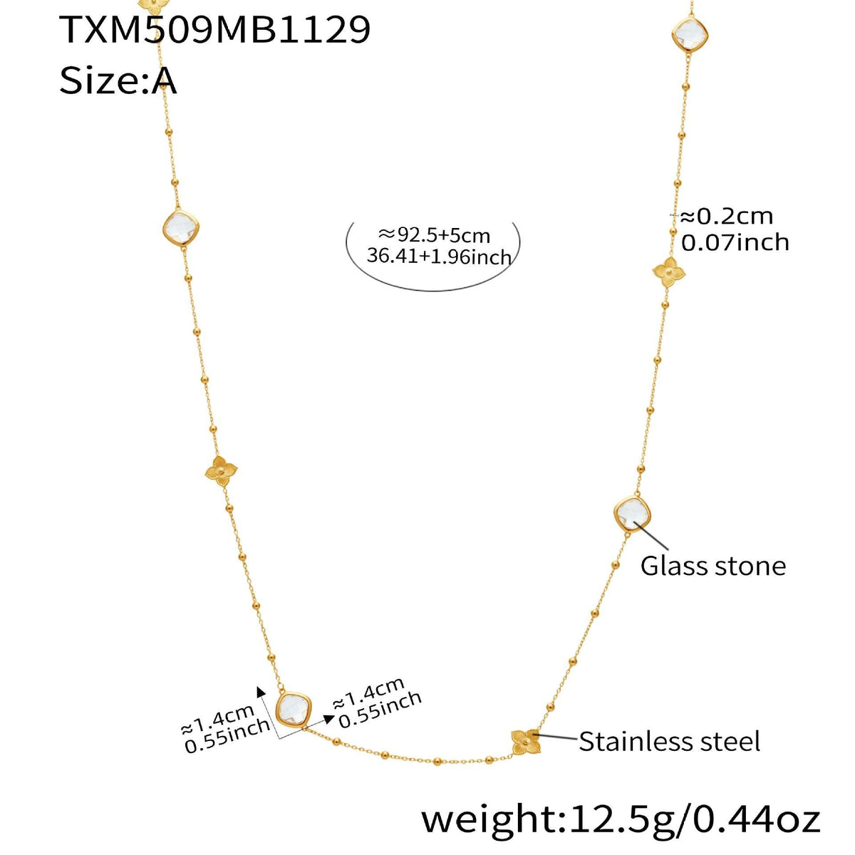 D관 - 스테인리스 스틸 둥근 사각 컷팅 큐빅 목걸이 귀걸이 팔찌 [TXP509] 25.12-1