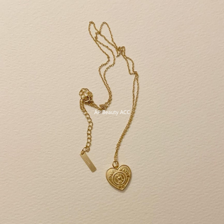 F관 - 925 실버 하트 카드 펜던트 목걸이 [B377-B378] 25.10-3