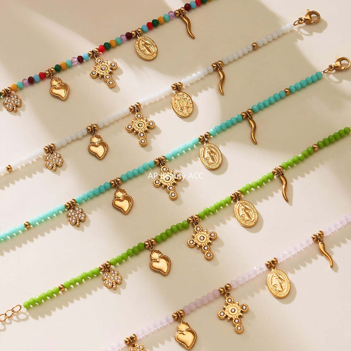 D관 - 스테인리스 스틸 크리스탈 펜던트 큐빅 팔찌 목걸이 [TXP481] 25.11-4