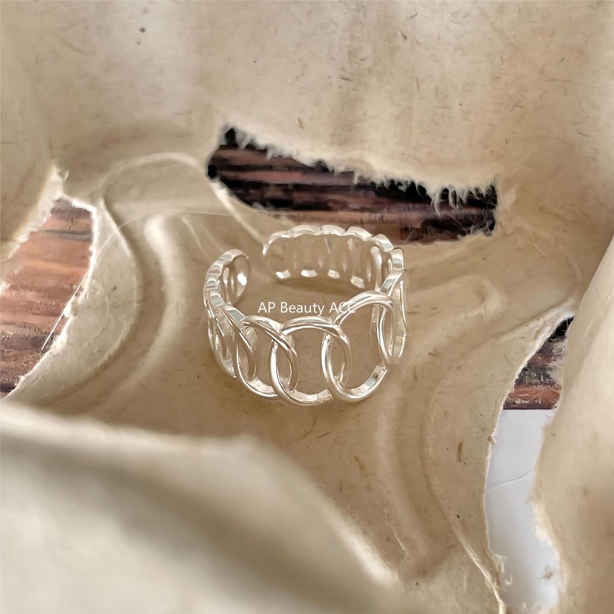 F관 - 925 실버 라인 타원 오픈형 반지 [J1899] 25.12-2