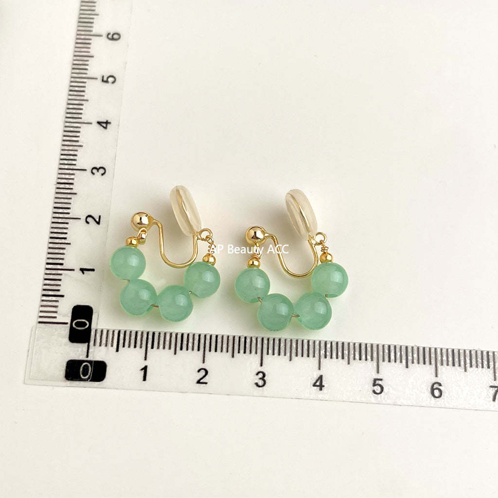 C관 - 18K 도금 에나멜 플라워 이어커프 귀걸이 [EJ0301S] 25.03-1