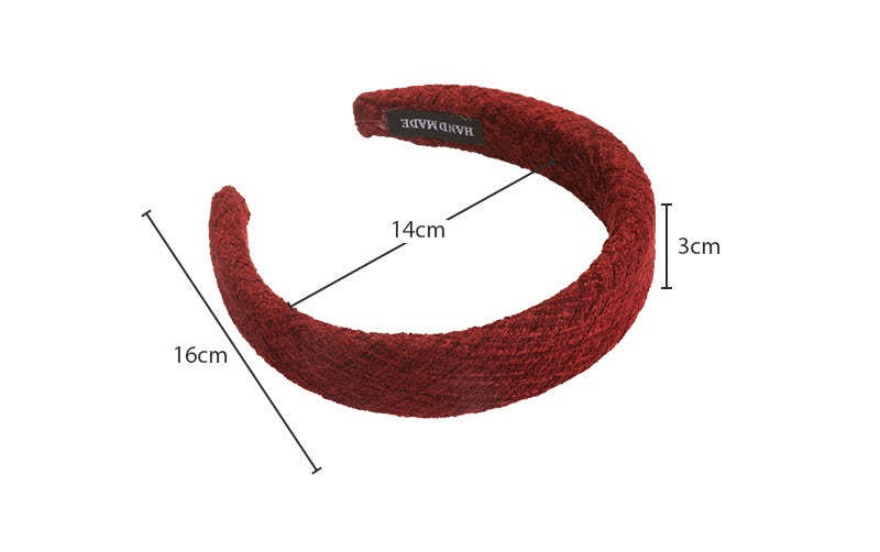 E관 - 레드 모직 스펀지 와이드 머리띠 [27747] 25.12-1