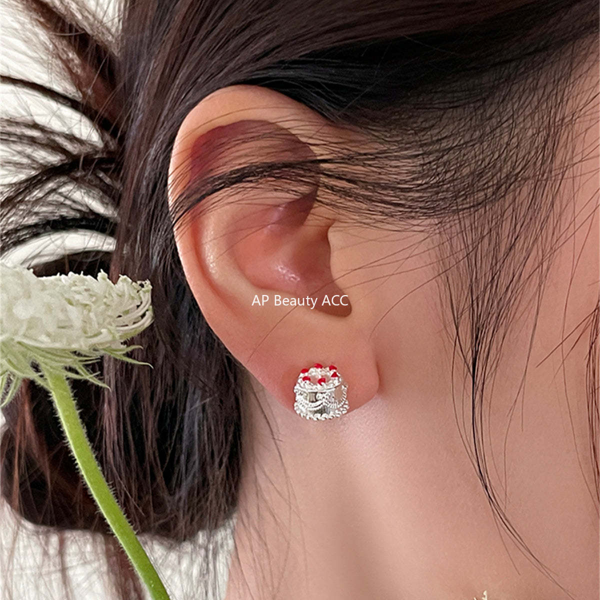 A관 - 925 은침 케이크 귀걸이 [EH-3999] 25.08-4