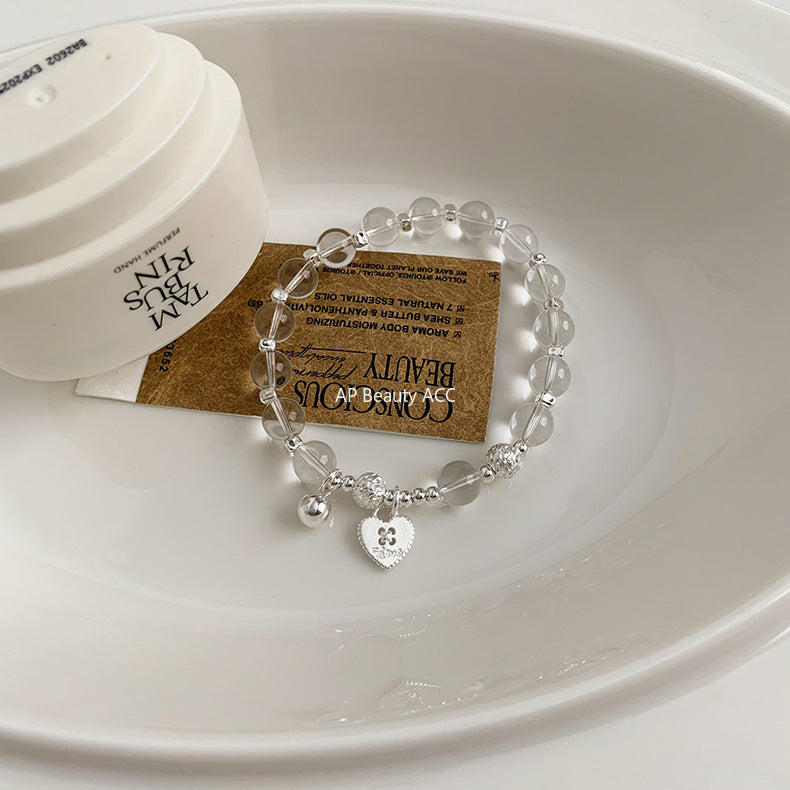 A관 - 925 실버 하트 크리스탈 글라스 비즈 팔찌 [1071] 25.10-2