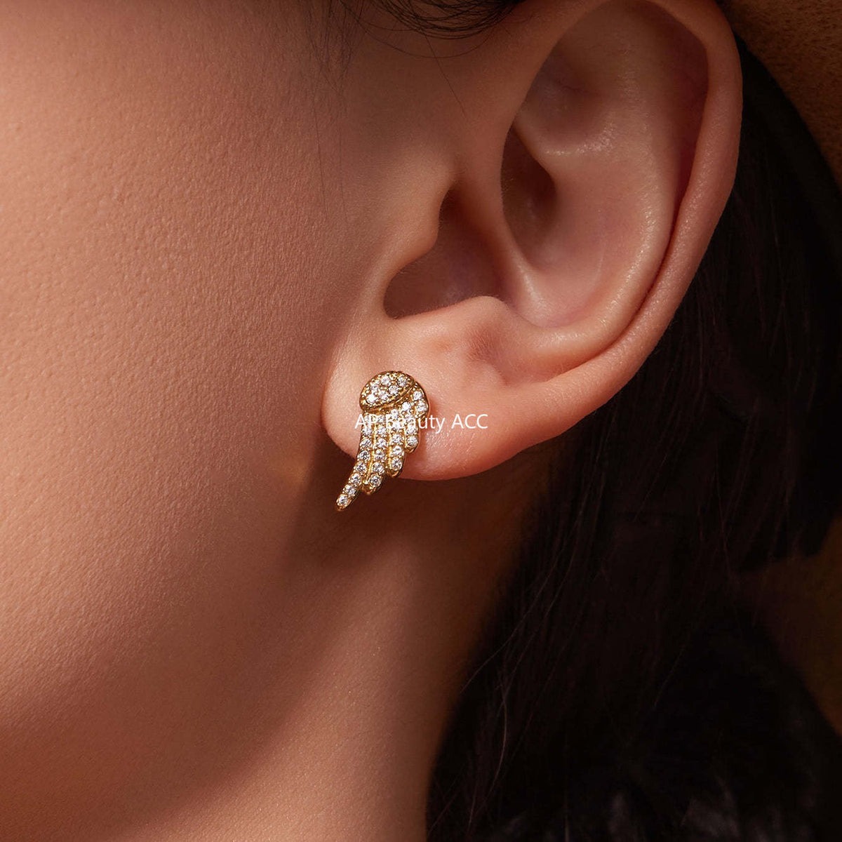 D관 - 스테인리스 스틸 날개 큐빅 18K 도금 팔찌 목걸이 귀걸이 반지 [TXP486] 25.11-4