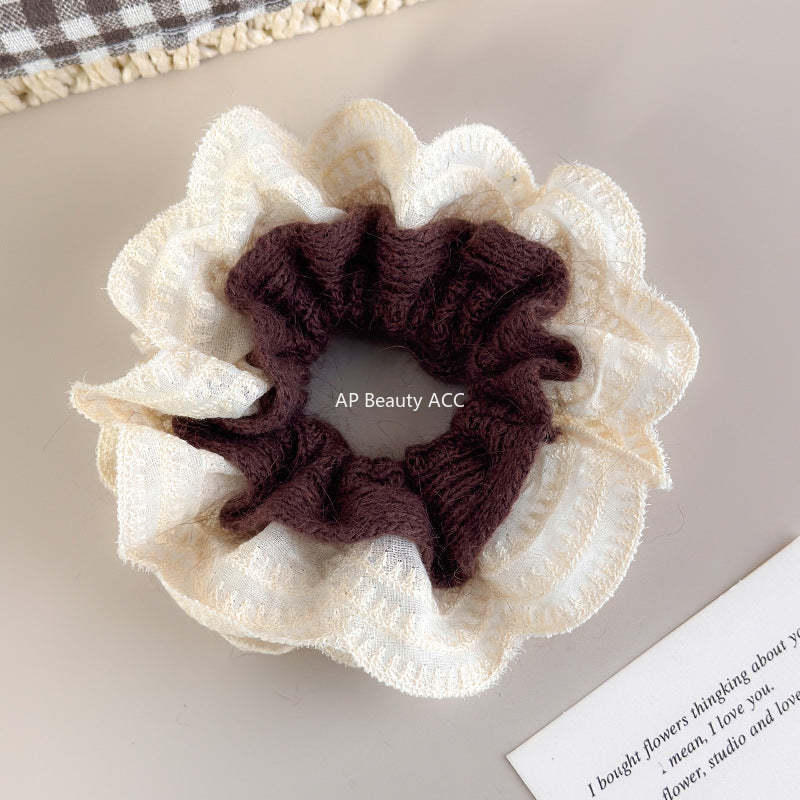 E관 - 니트 레이스 더블 레이어 곱창 헤어밴드 [27716] 25.11-4