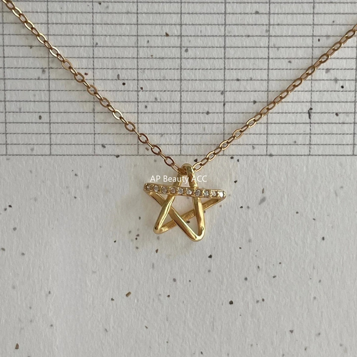 F관 - 925 실버 별 큐빅 펜던트 목걸이 [B1381] 25.11-1